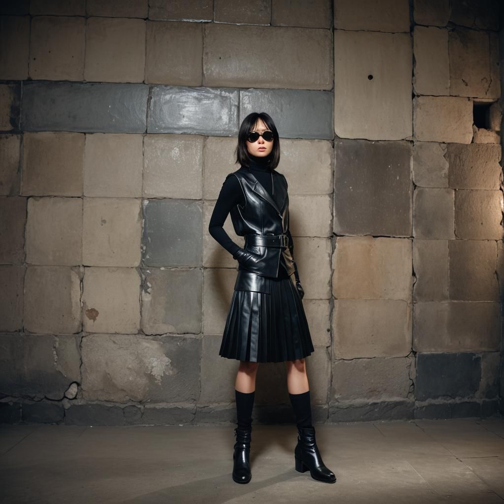 Chiaki Kuriyama in Black Leather: High Fashion Prison Style