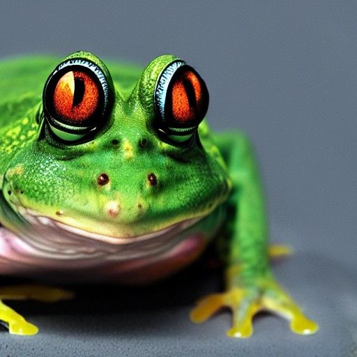 Menacing Fish-Frog with Bulging Eyes