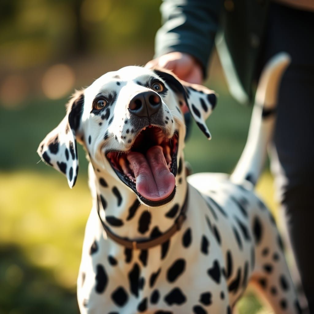 Dalmatian's Heartwarming Greeting: Canine Affection in Natur...