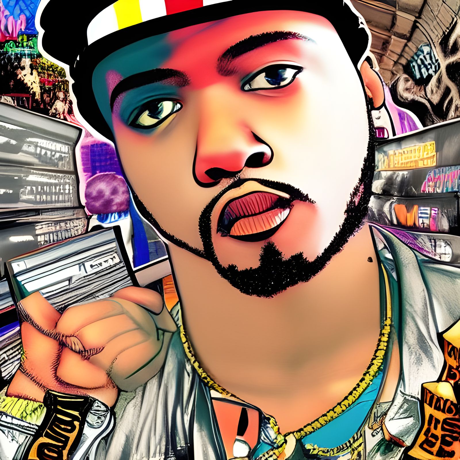 Rap Superstar Movie Poster in Underground Comix Style