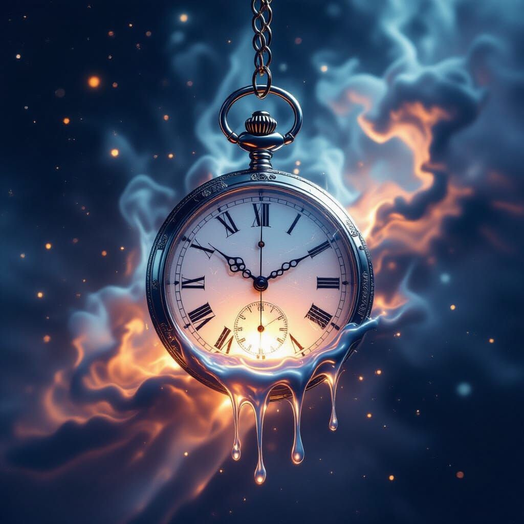 Surreal Melting Pocket Watch in Ethereal Light