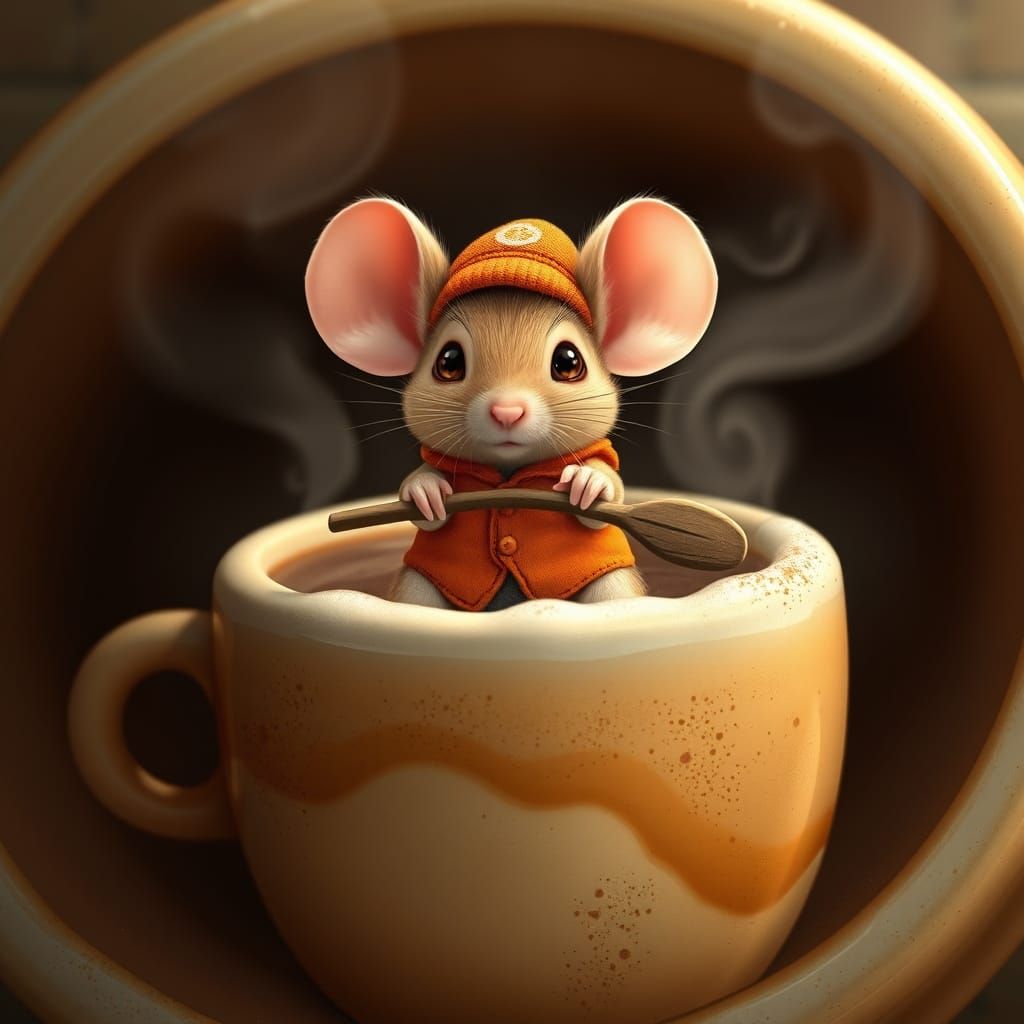 Whimsical Mouse Sails Giant Coffee Cup