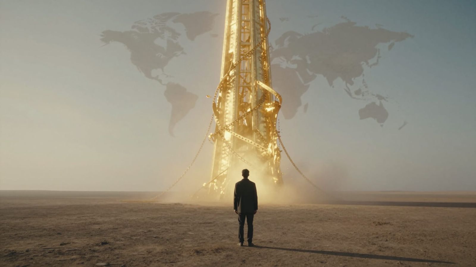 Human Figure Embraces Release in Vast Open Space