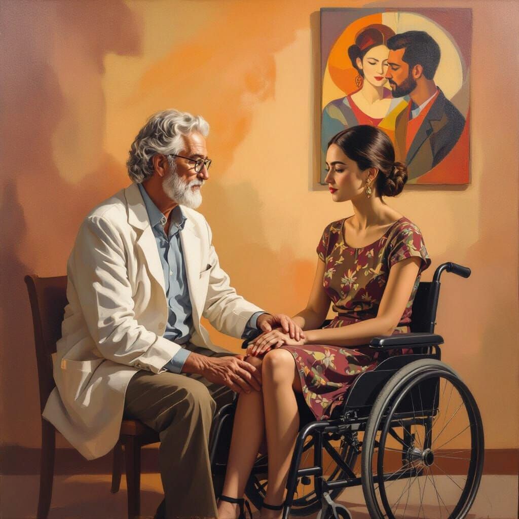 Intimate Therapy Session in Expressive Realism Style