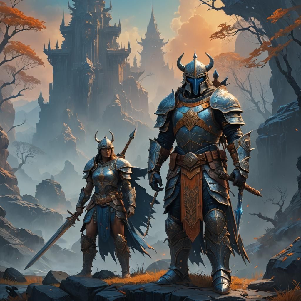 Warrior in Armor, Frank Frazetta Inspired Fantasy Art