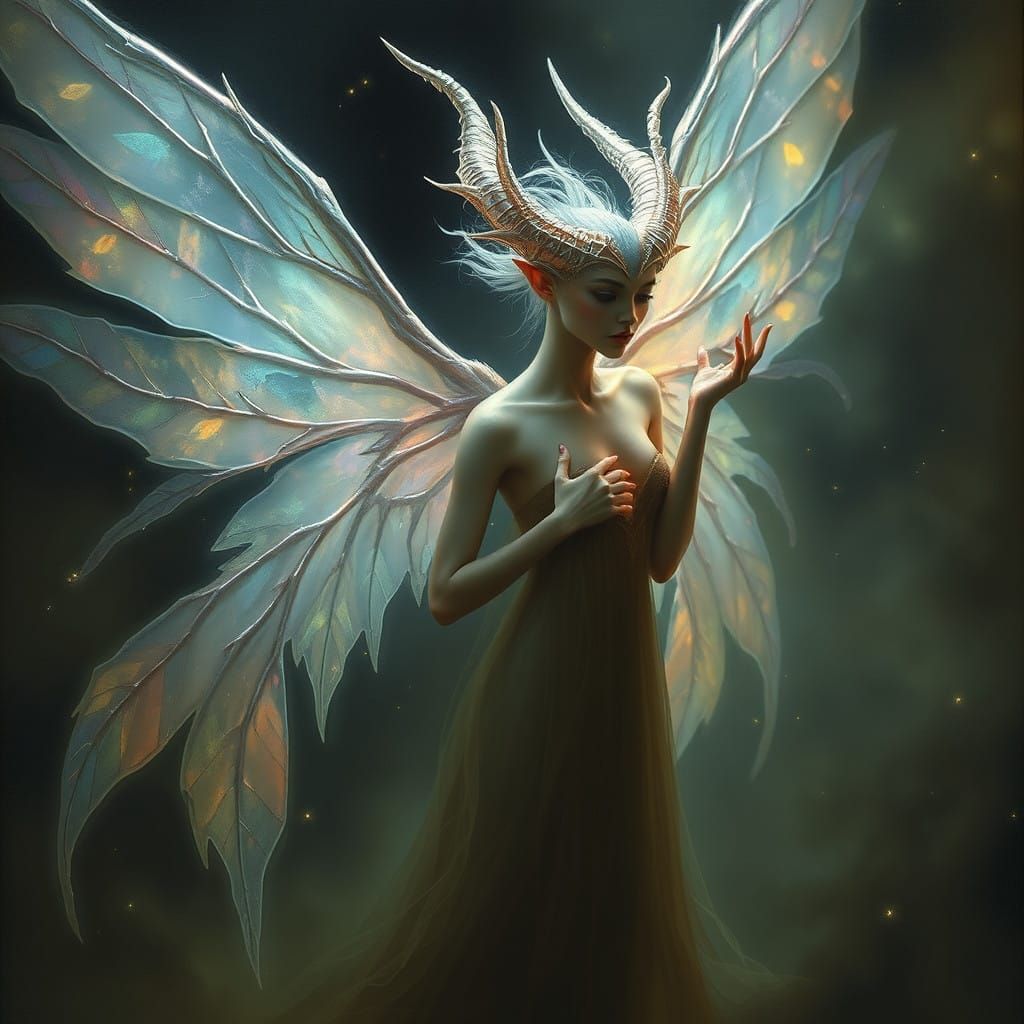 Ethereal Sootlall Radiates Mystical Glow in Dimly Lit Realm