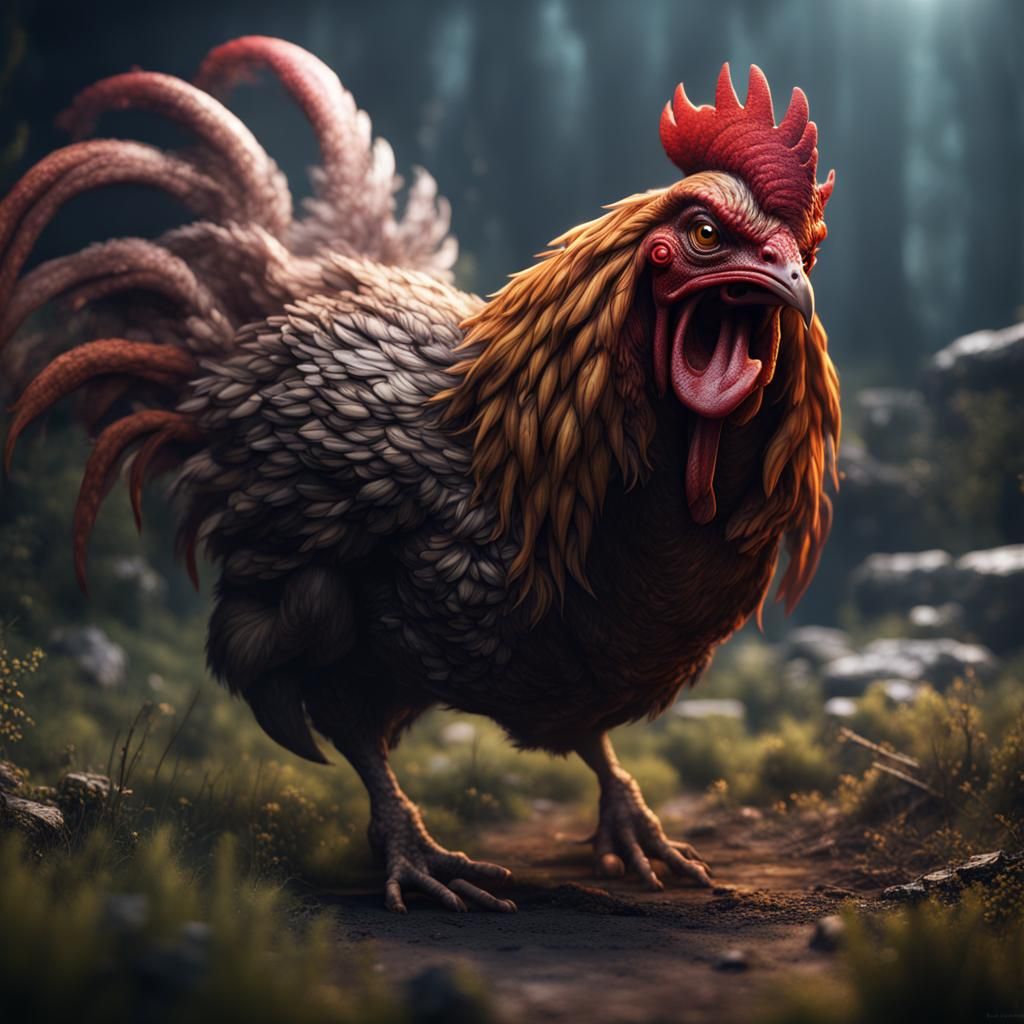 Fantastical Chicken Monster Concept Art