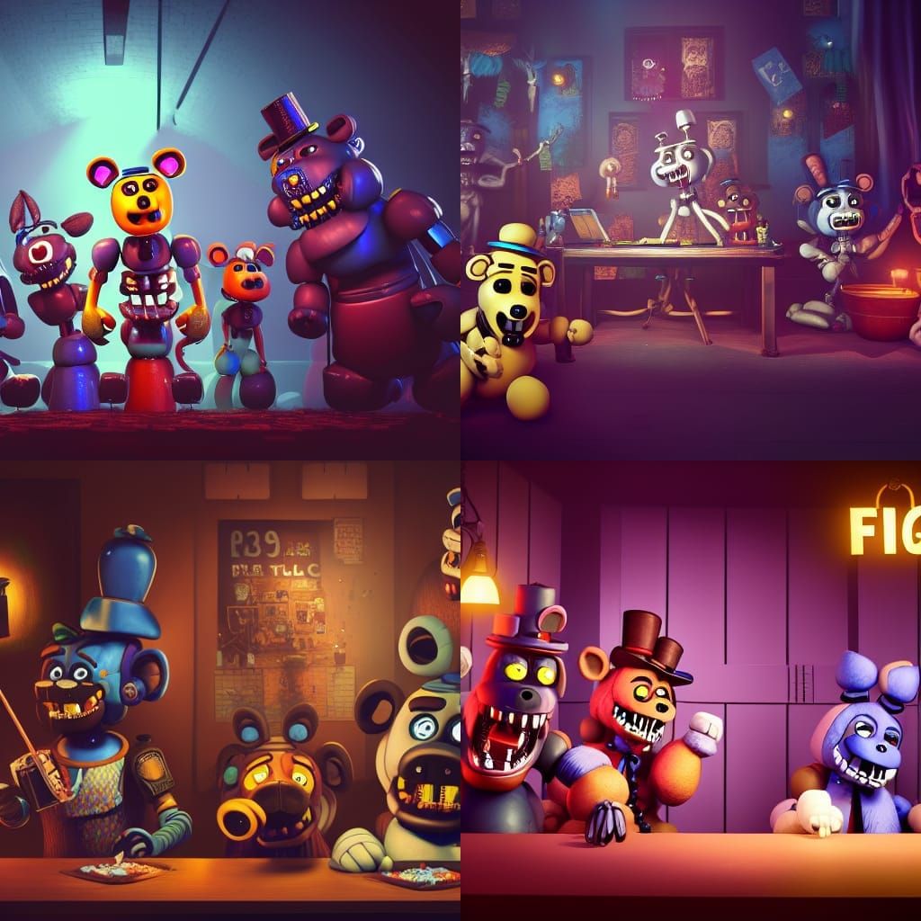 Detailed Five Nights at Freddy's Matte Painting in 4K