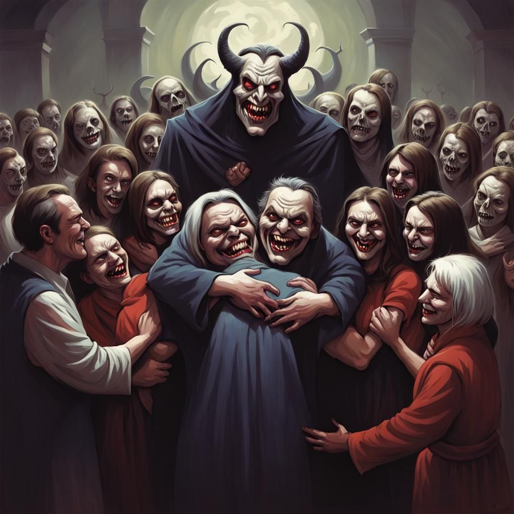 Sinister Demon Embraces Cult Followers
