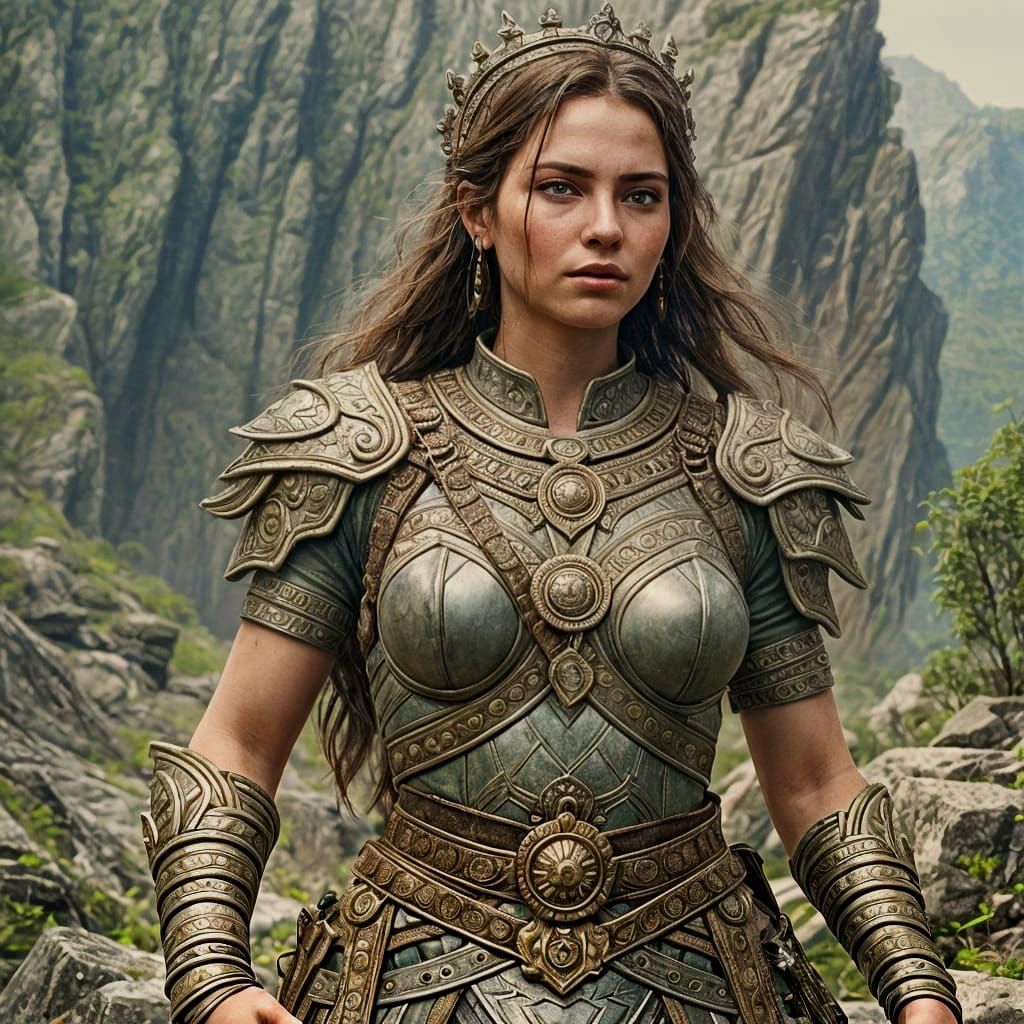 Mythological Warrior Queen Victorious: Fantasy Art