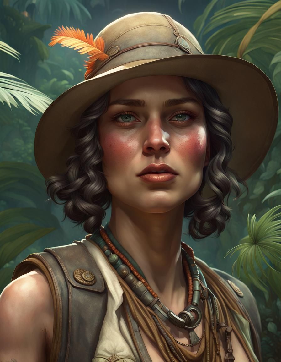 1920s British Jungle Explorer Portrait