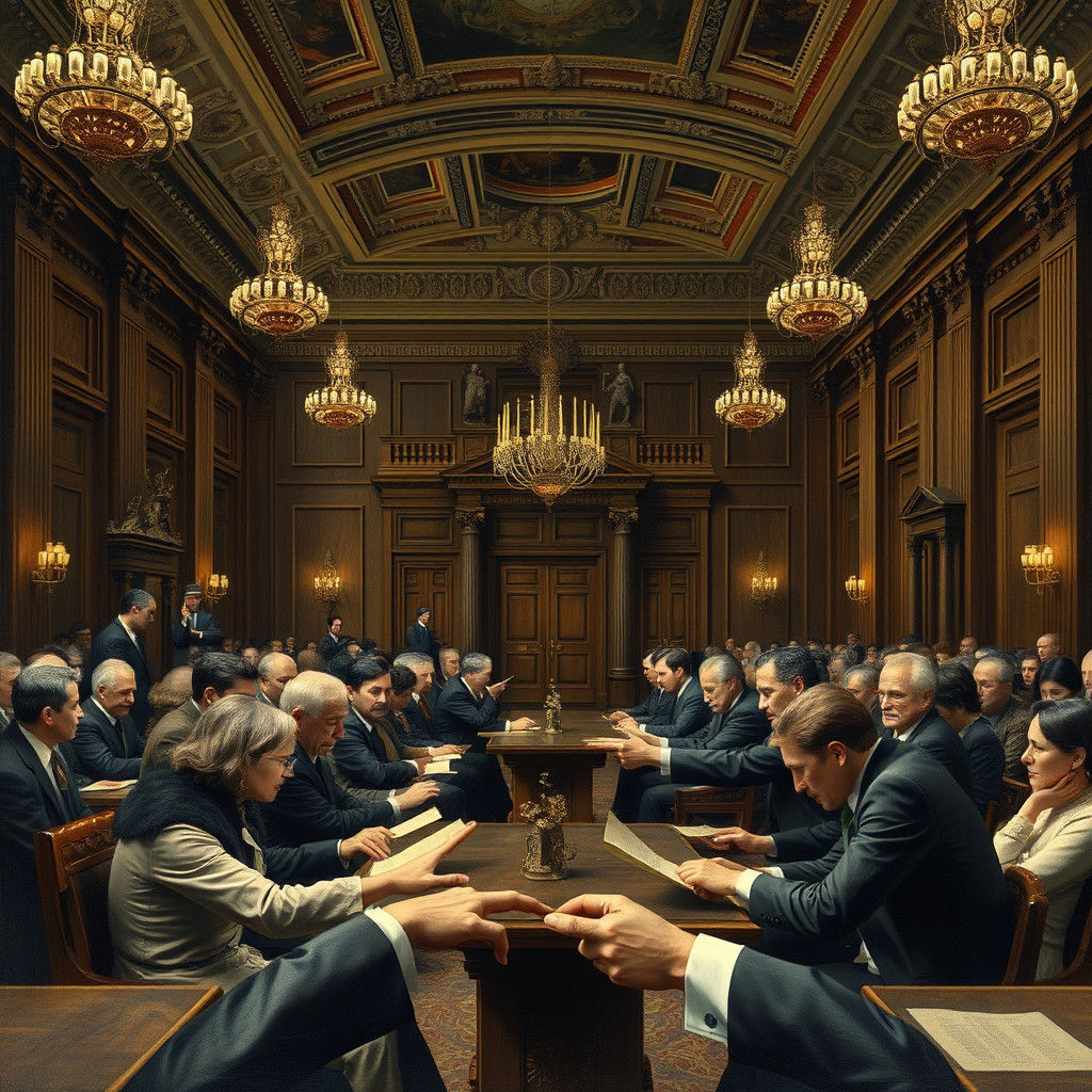 Surreal Bank Interior in Beksiński-Rembrandt Style