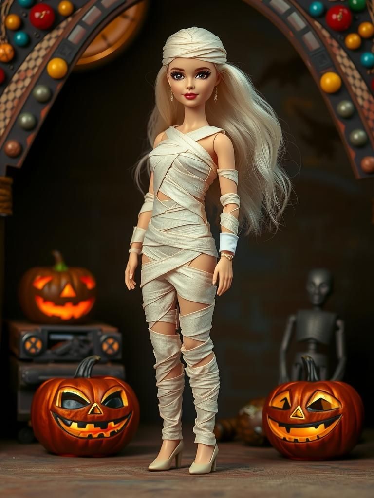 Barbie as The Mummy in Vignette Style