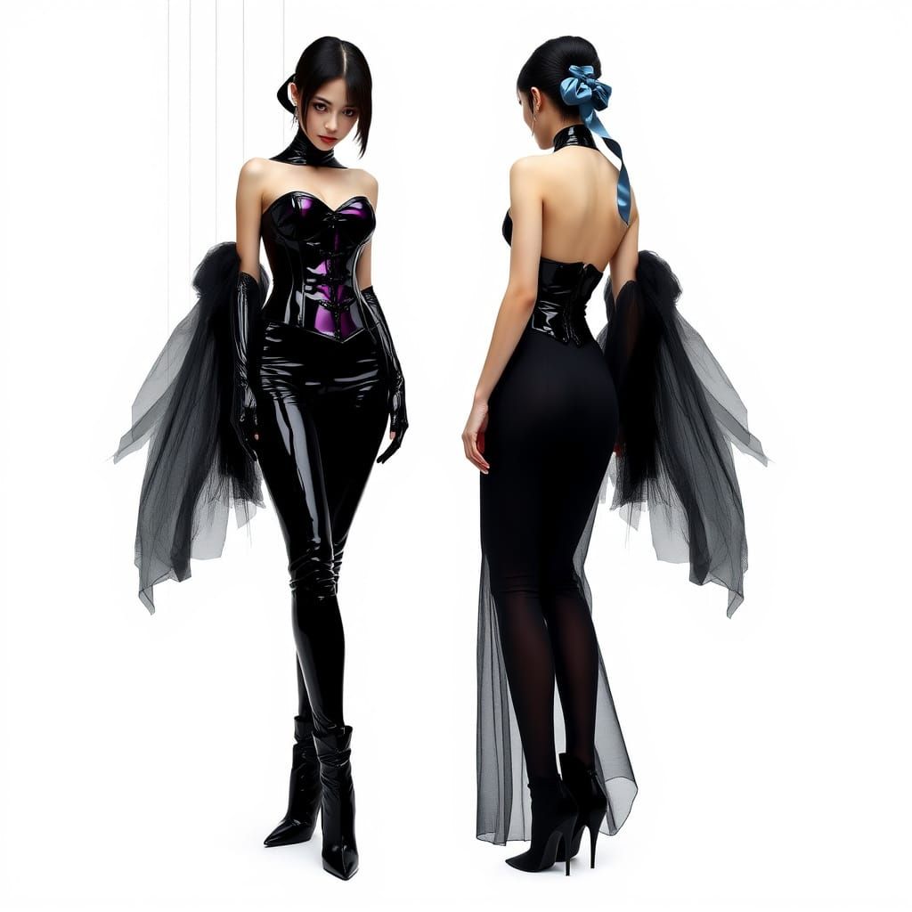 Eerie Fashion Illustration of Woman with Puppet Threads