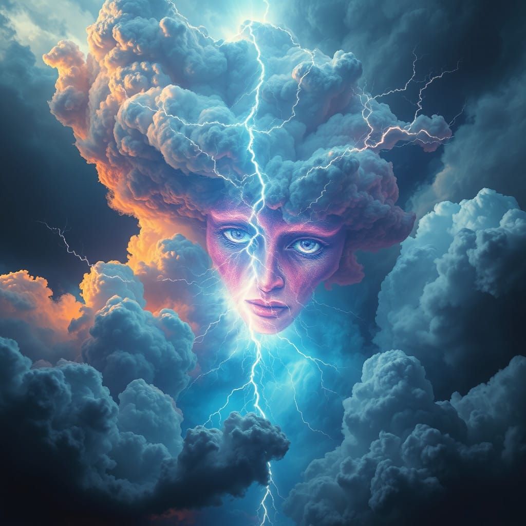 Electric Entity Rises Amidst Tempestuous Skies