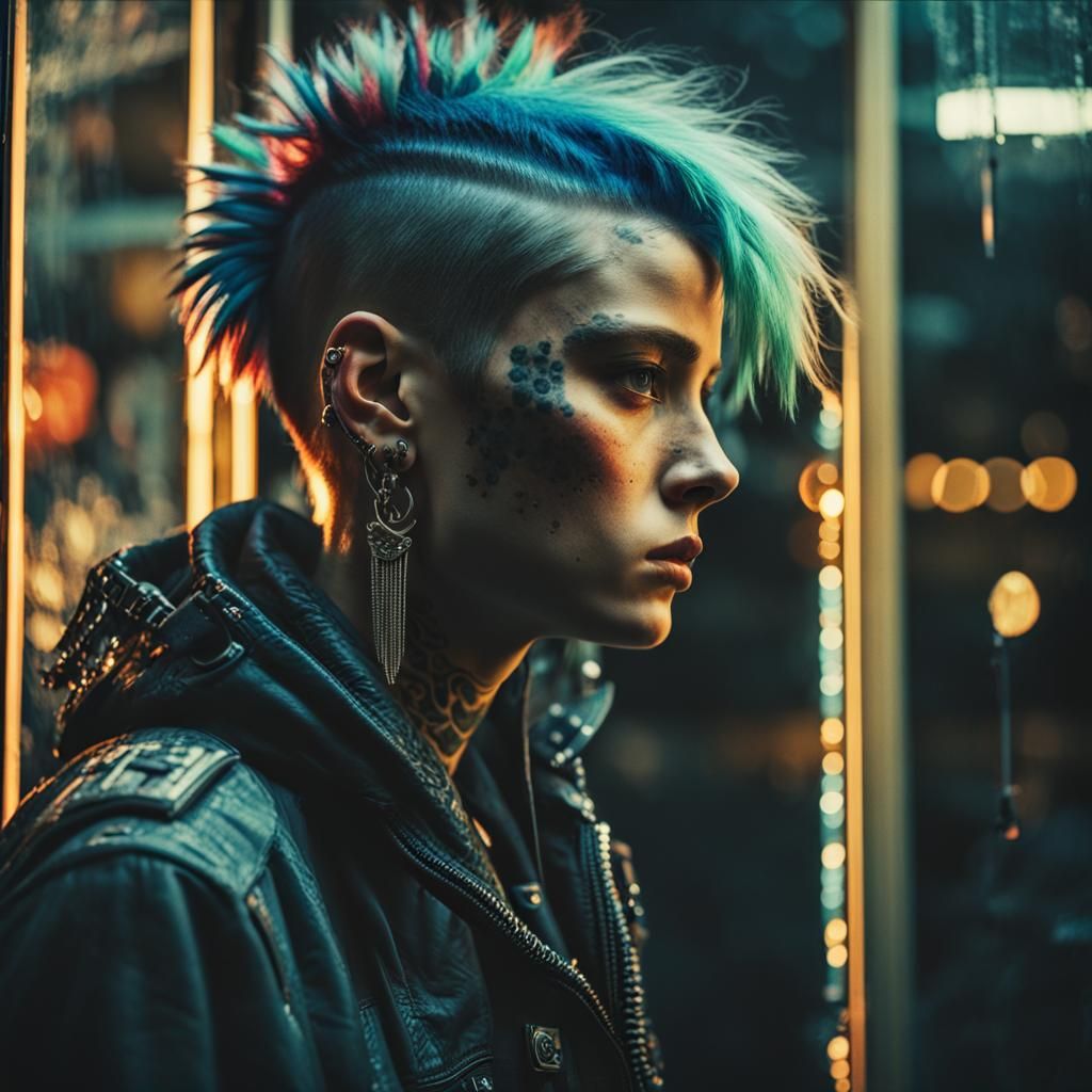Detailed Profile Picture of Punk Girl in Grunge Style