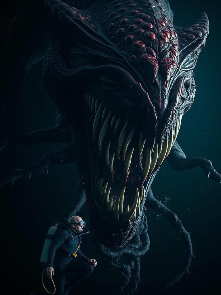 Grotesque Reptilian Horror Emerges from the Abyss