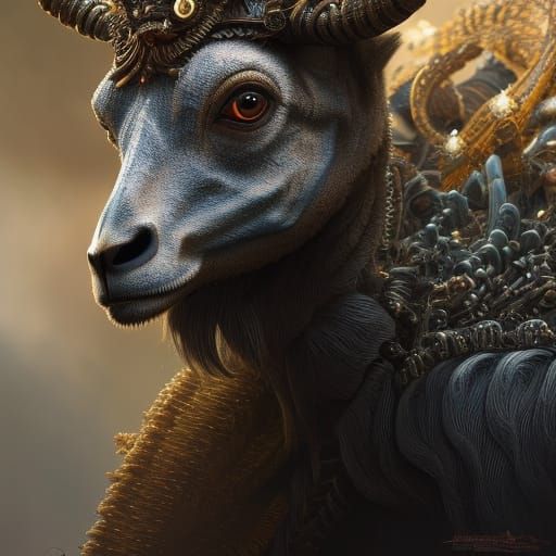 Lizard-Green Droid Warlock Portrait in Gothic Style