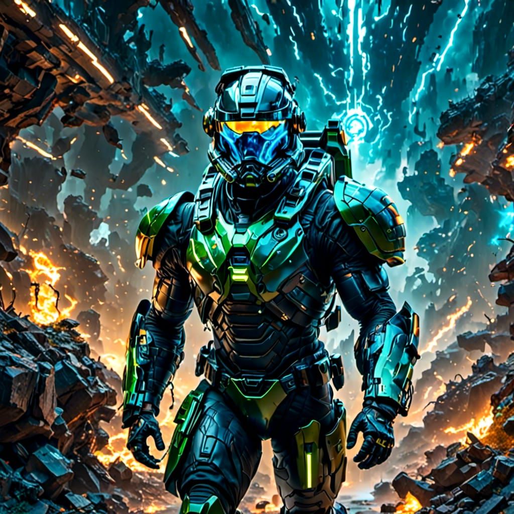 Clumsy Medic in High-Tech Lab, 3D Digital Art