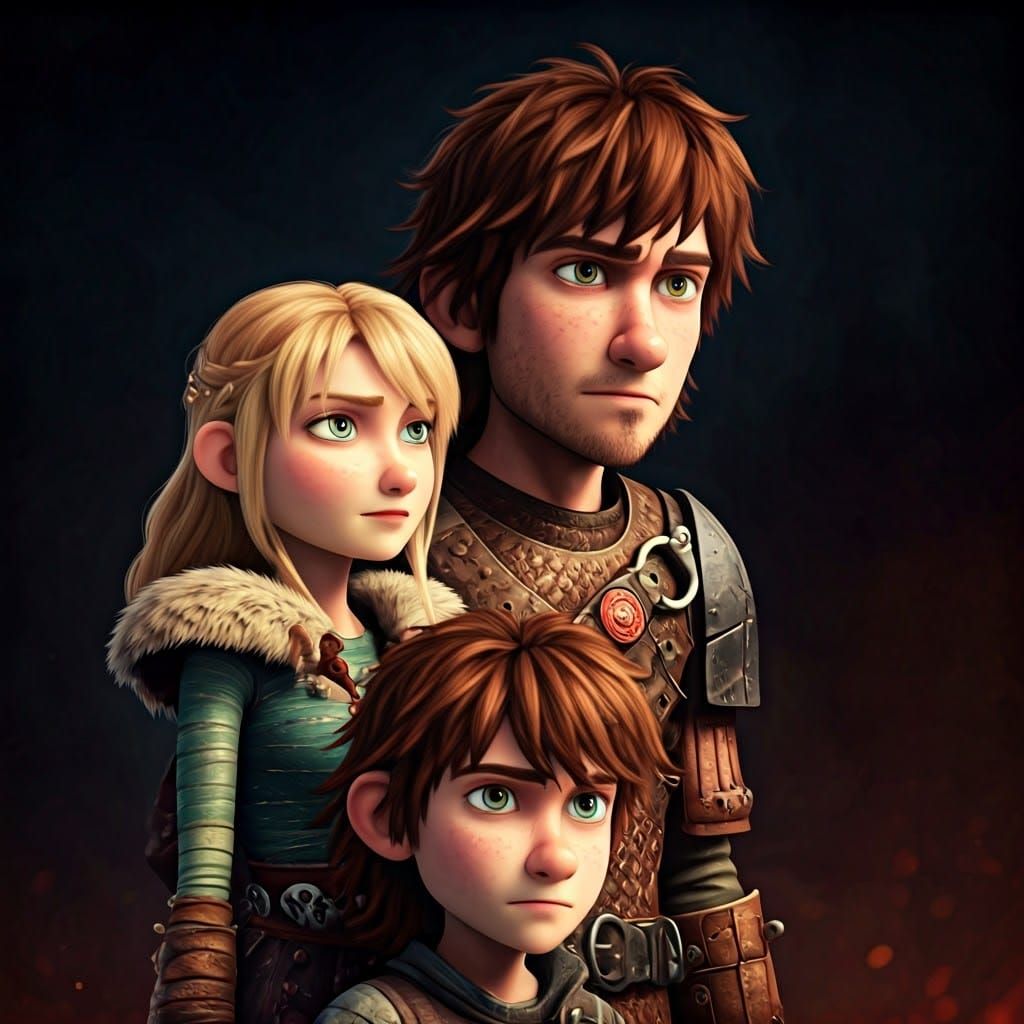 Hiccup and Astrid: Detailed Matte Painting