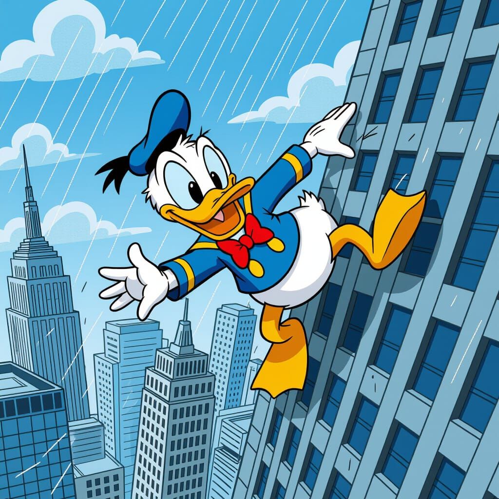 Donald Duck's Perilous Skyscraper Adventure