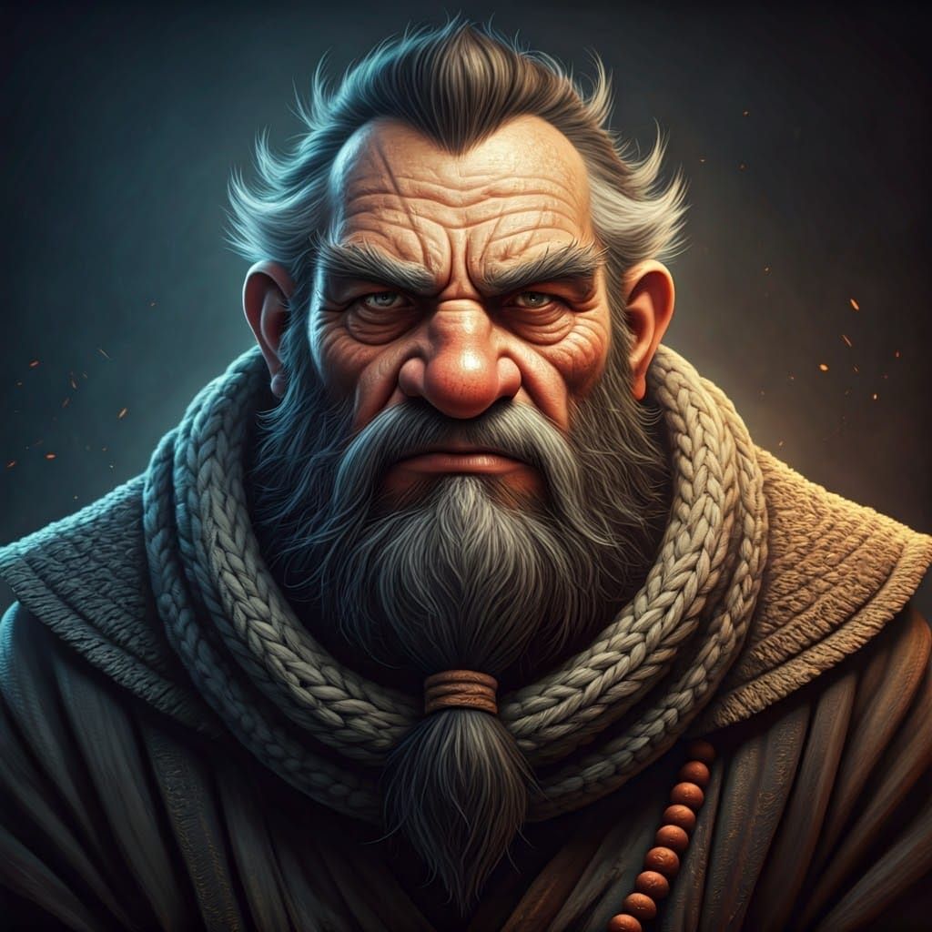 Grizzled Gruff Dwarf Monk