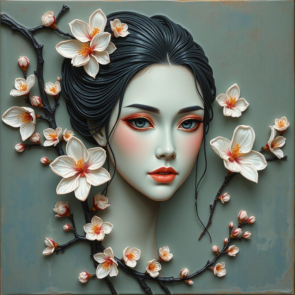 Resin Portrait of Blossoms