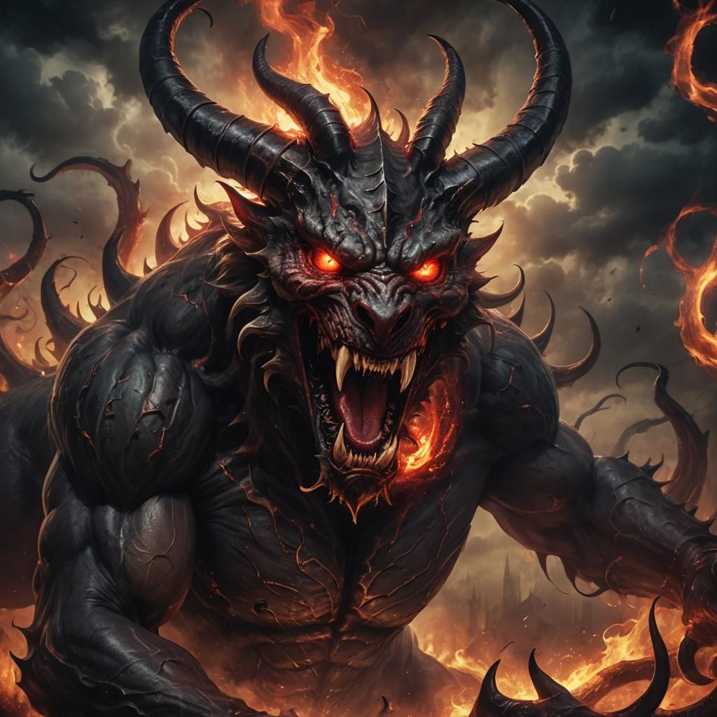 Demonic Creature Portrait in Dark Fantasy Style