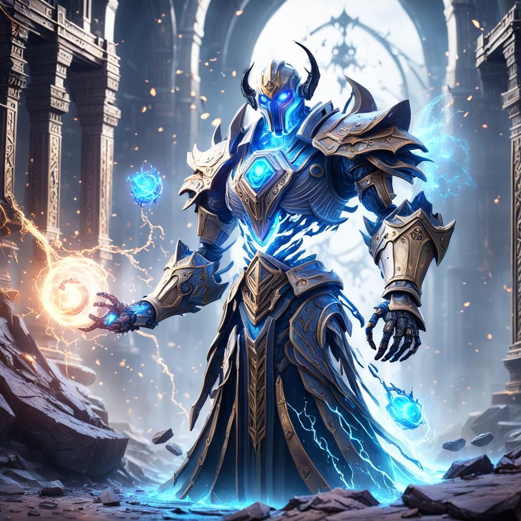 Arcane Robot Guardian Casting a Spell