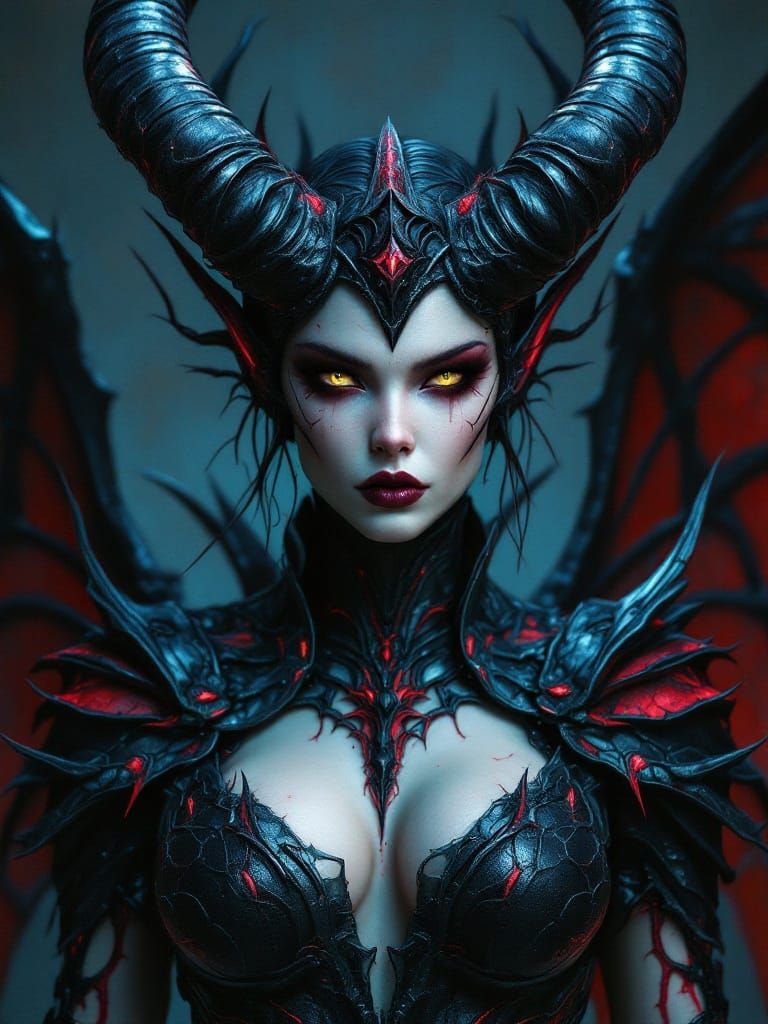Regal Demon-Queen in Bio-Organic Armor