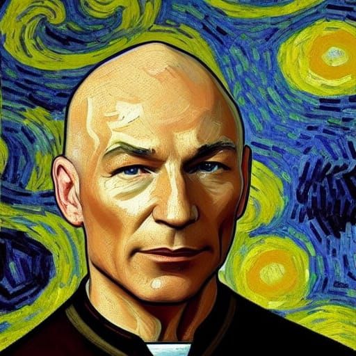 Picard Portrait in Expressionist Impasto Style