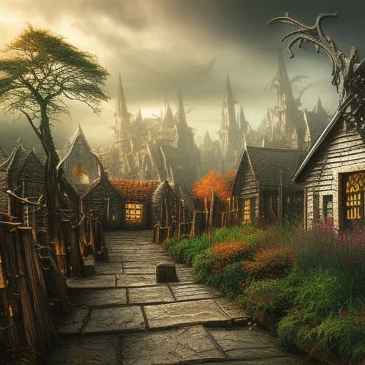 Warhammer 40k Plague Cottage in Grim Landscape