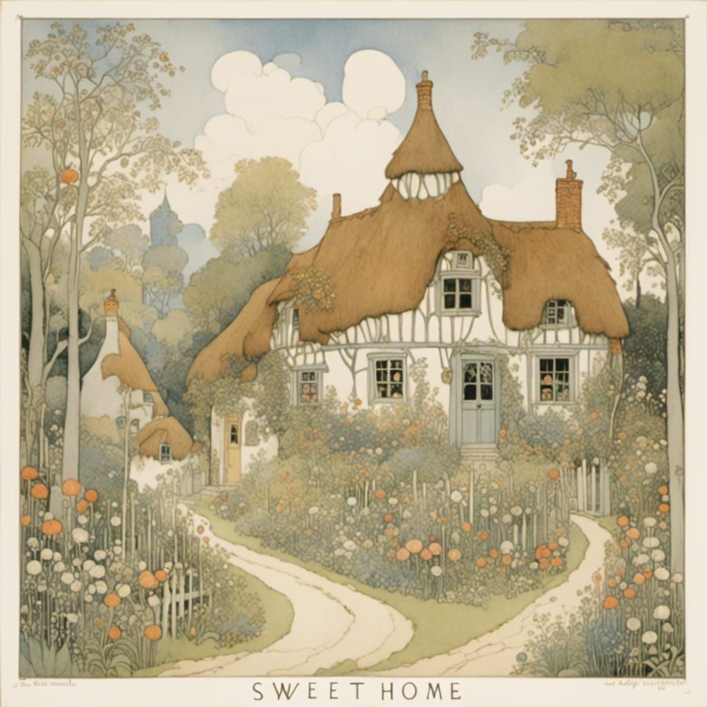 Enchanted Home Scene in Whimsical Style