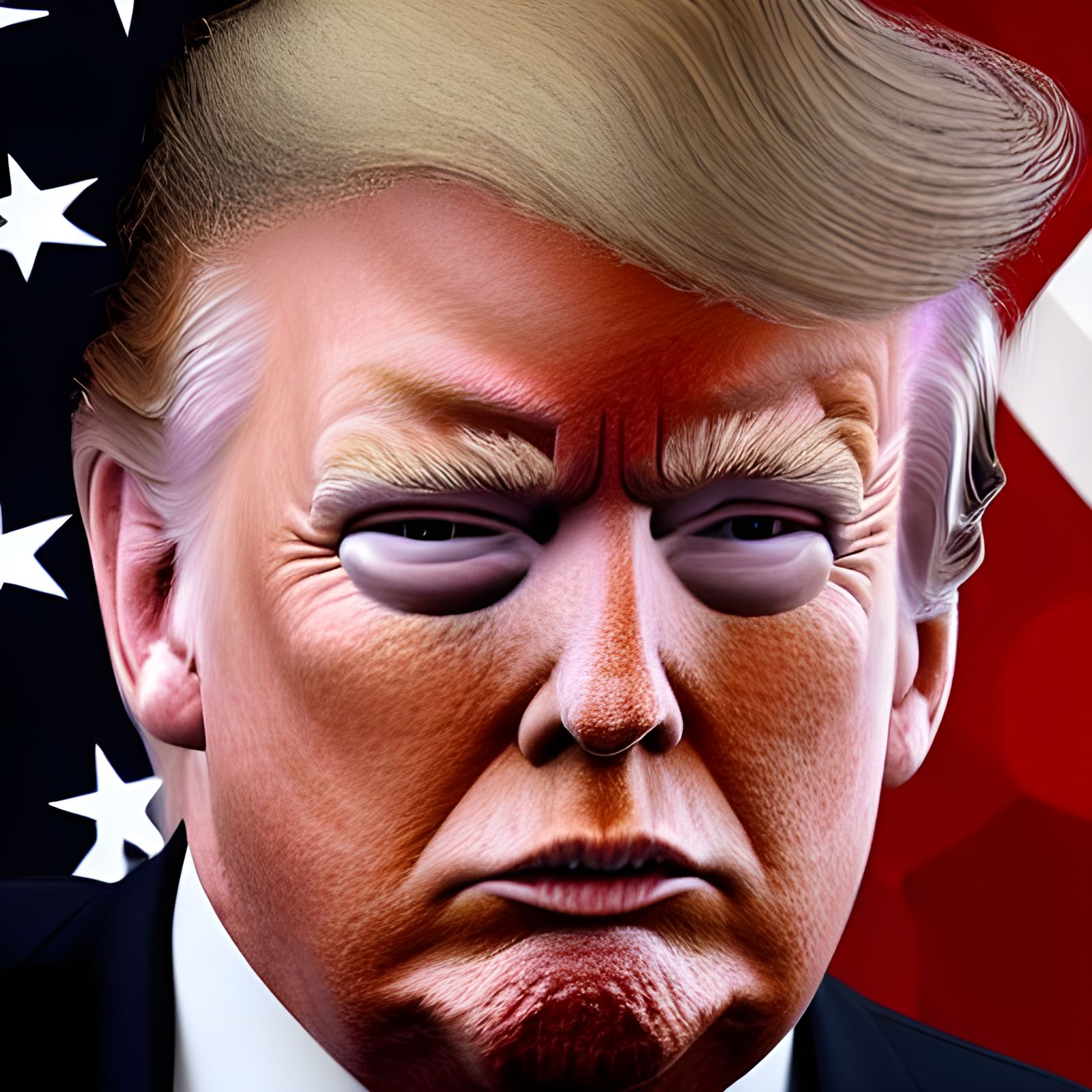 Hyperrealistic 3D Portrait of Donald Trump