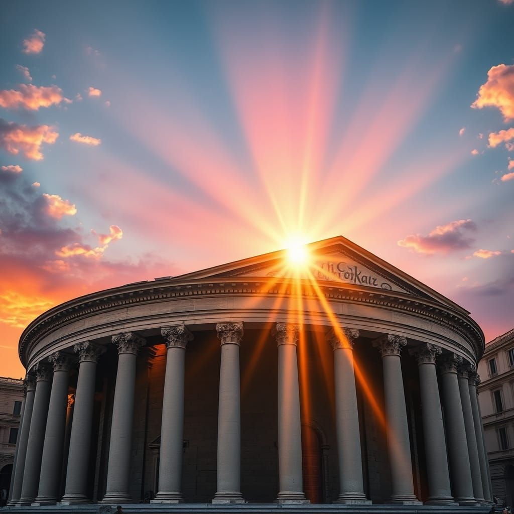 Pantheon at Golden Hour Sunset