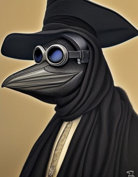 Plague Doctor Portrait Under Full Moon