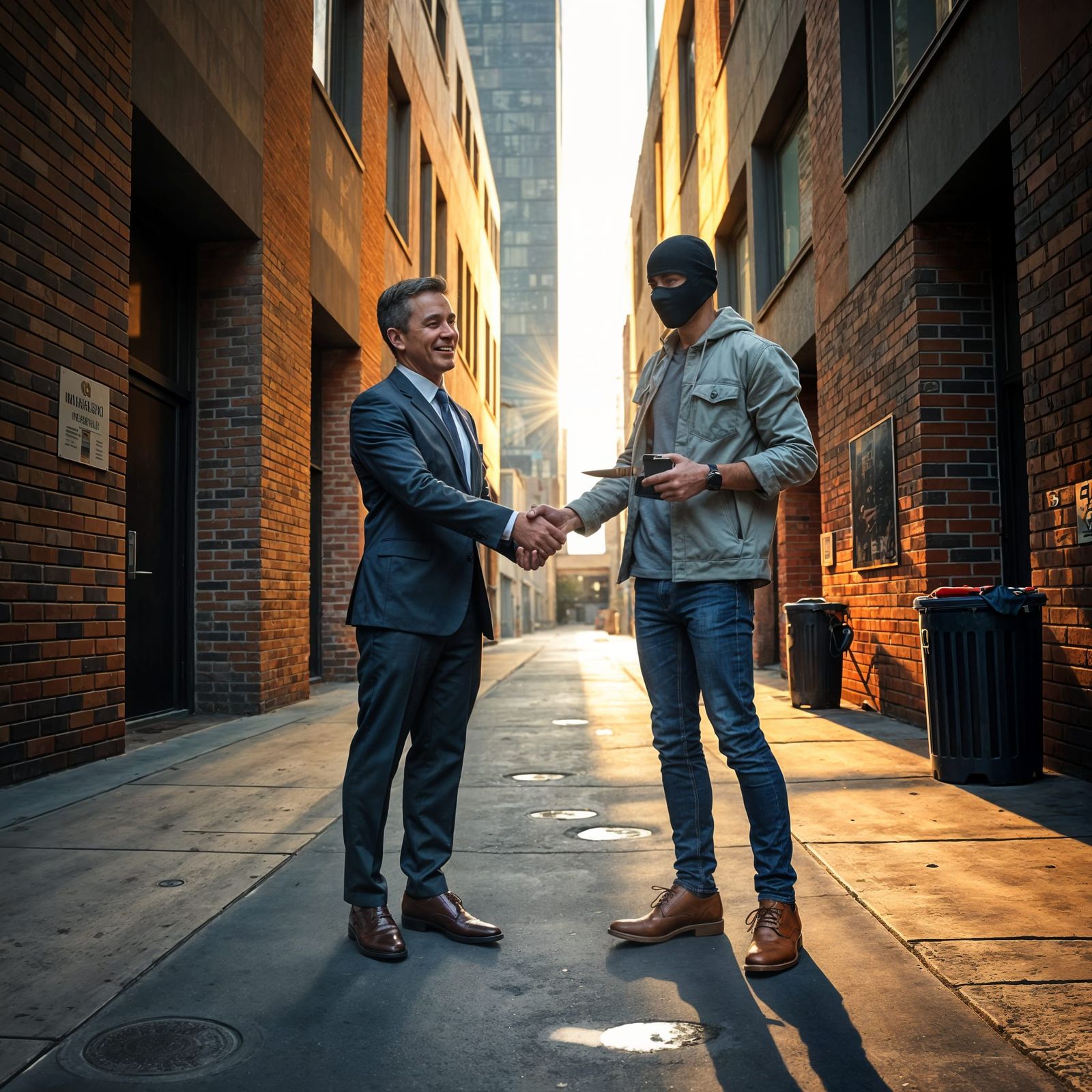An Unlikely Friendship: Businessman and Robber Shake Hands