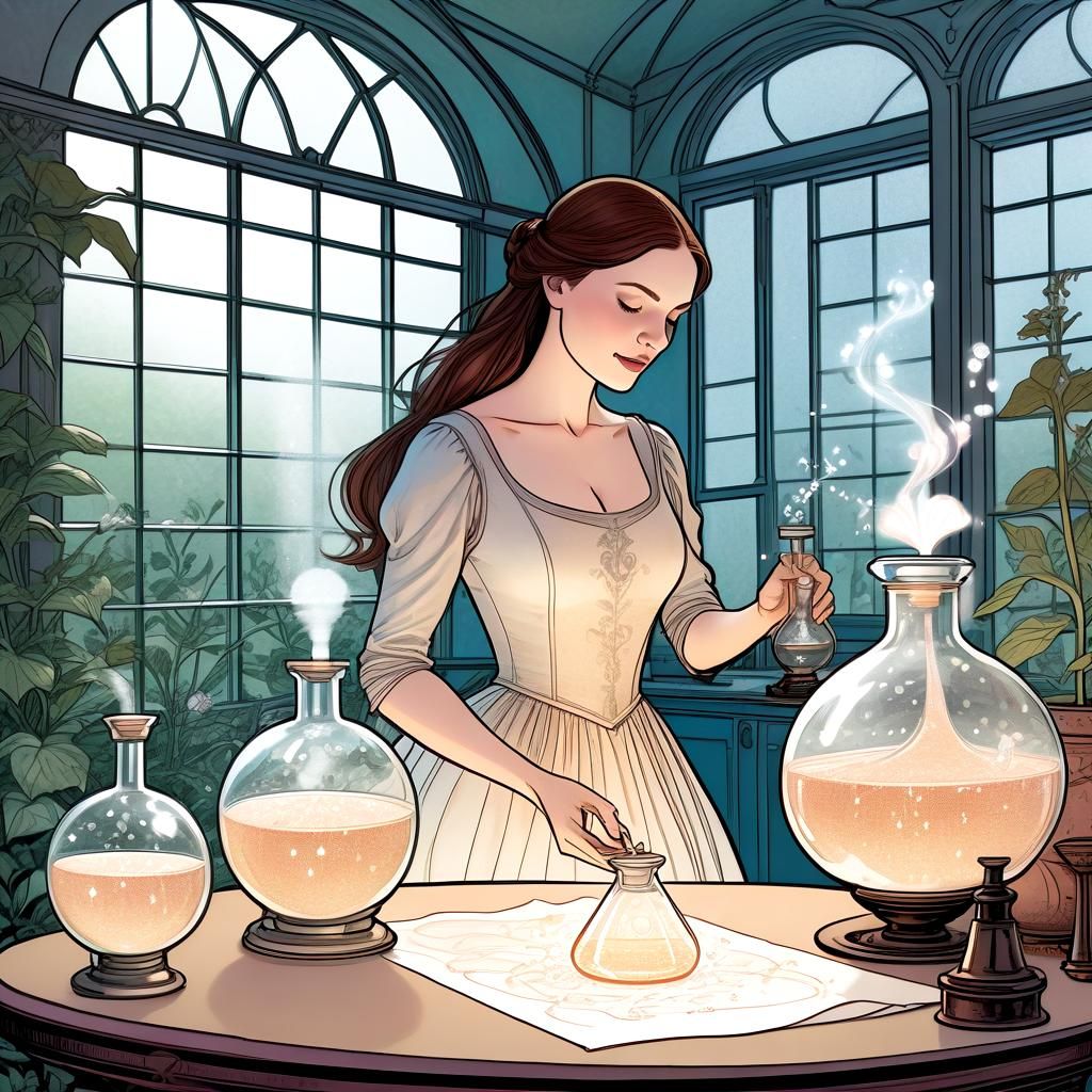 Perfume Witch in Art Nouveau Style