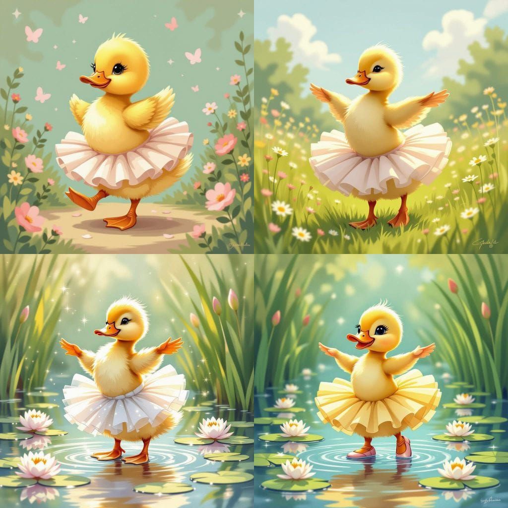 Adorable Dancing Duckling: A Cute AI Image