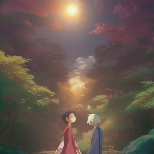 Anime Key Visual in Studio Ghibli Style