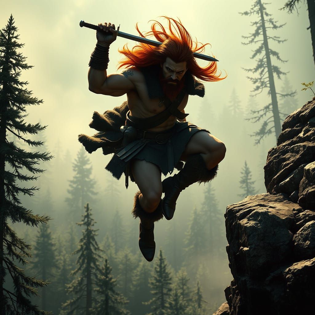 Heroic Baba Voss Leaps into Battle