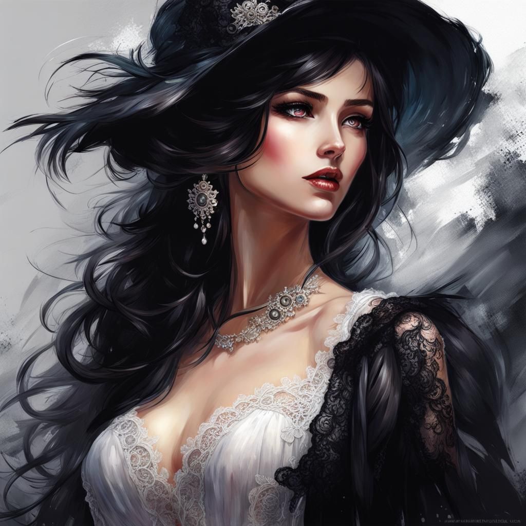 Striking Splash Art Portrait of Confident Woman