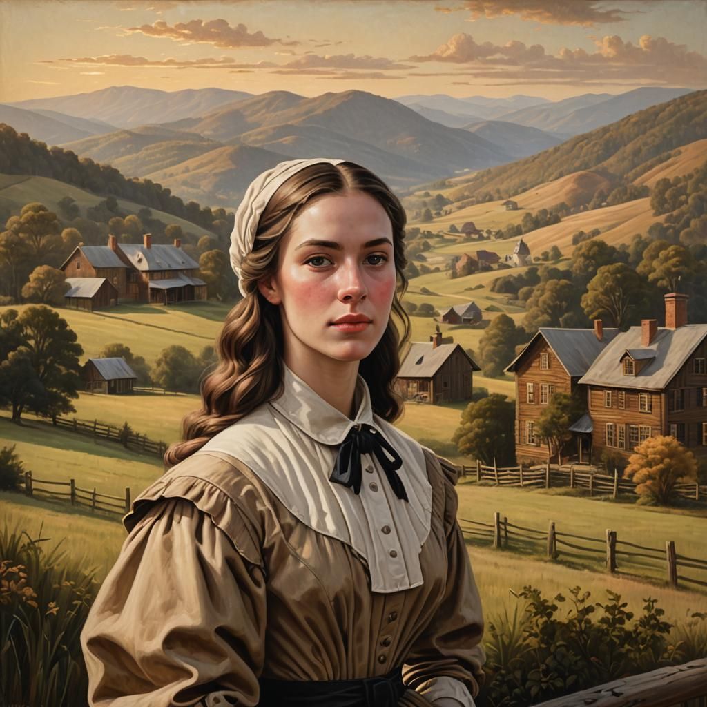 Colonial American Portrait of a Young Woman