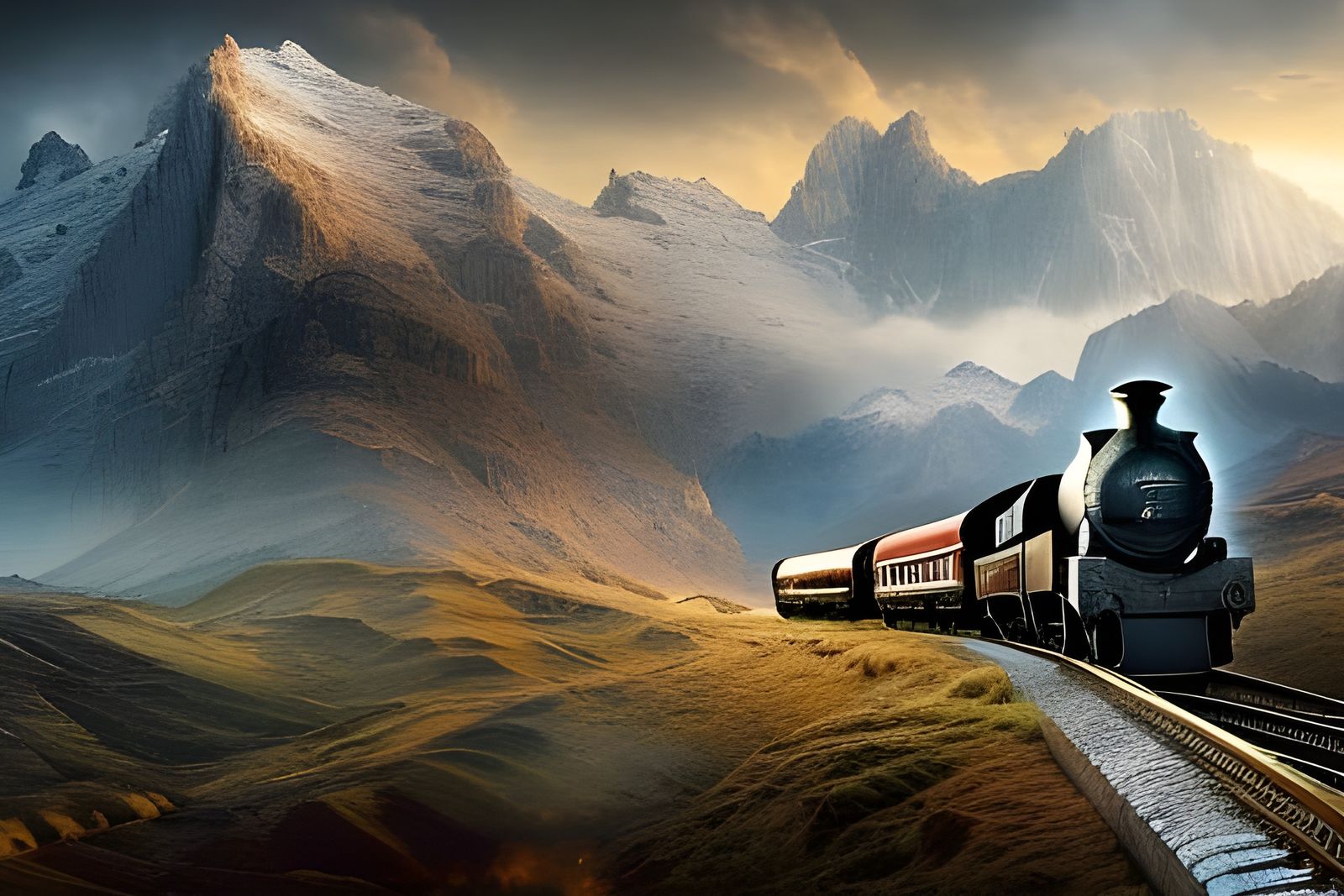 Orient Express Train Journey Through Epic Landscape