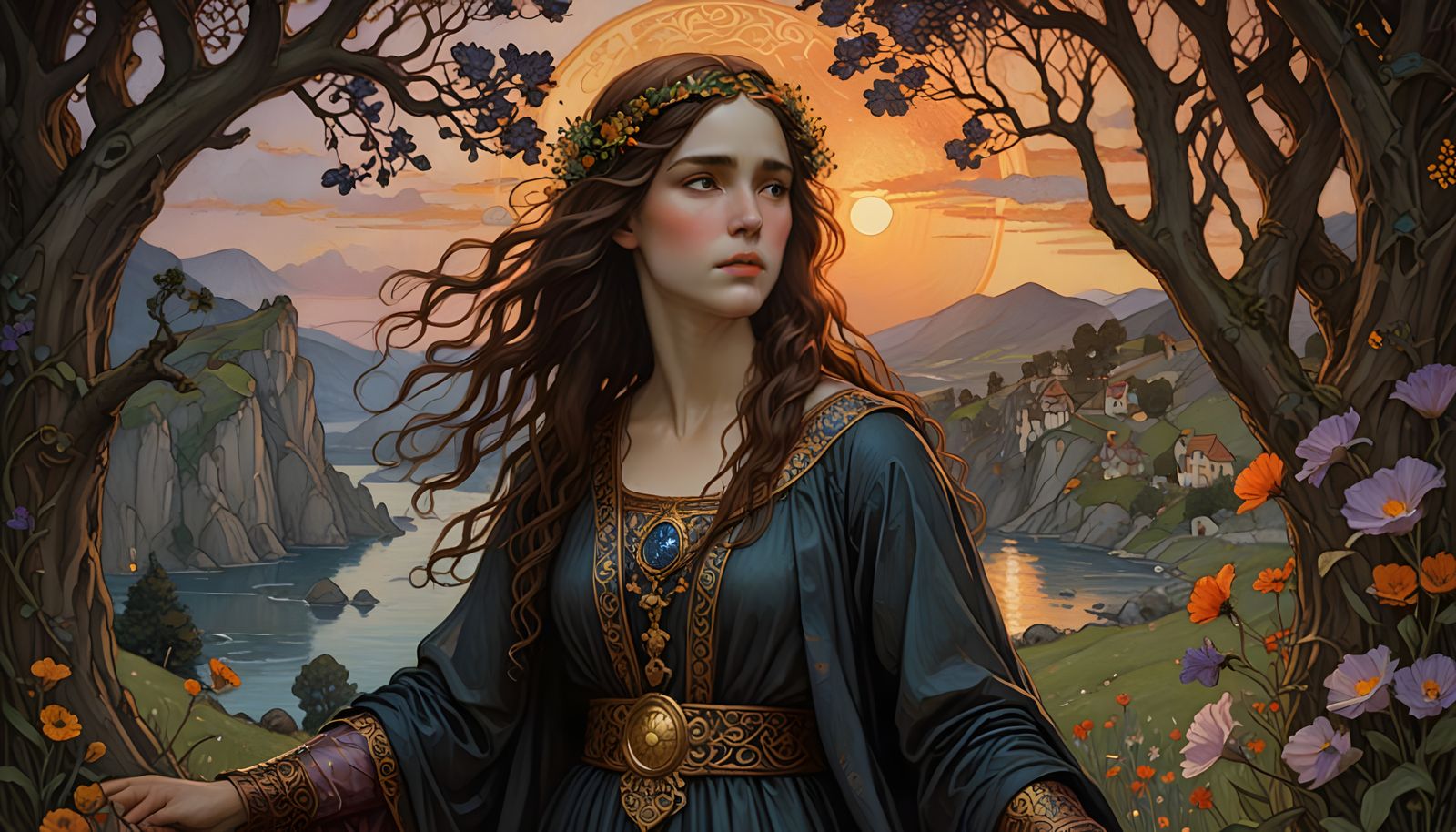 Ethereal Portrait of Kaelira at Sunset