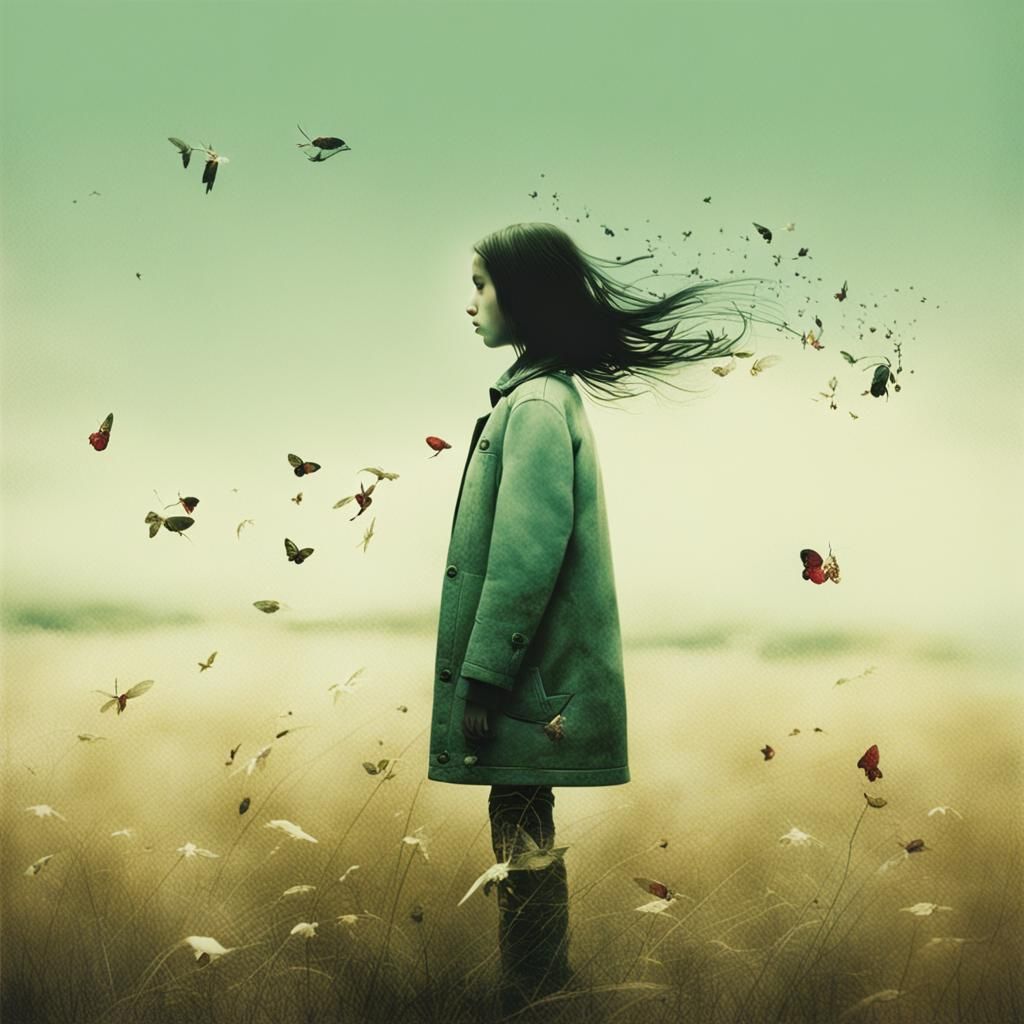 Girl in Dreamlike Landscape, Evocative Photography