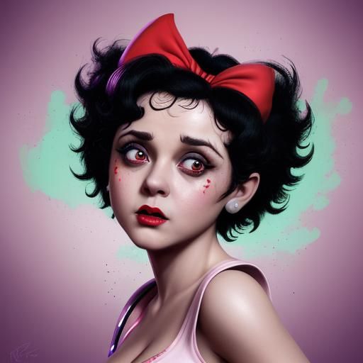 Betty Boop Nurse in Hyperrealistic Style