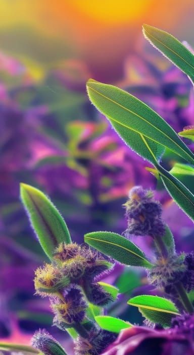 Marijuana Bud with Aura in Hyperrealistic Style