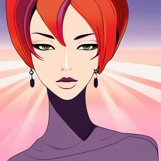 October Woman in Manga Disco Pop Style