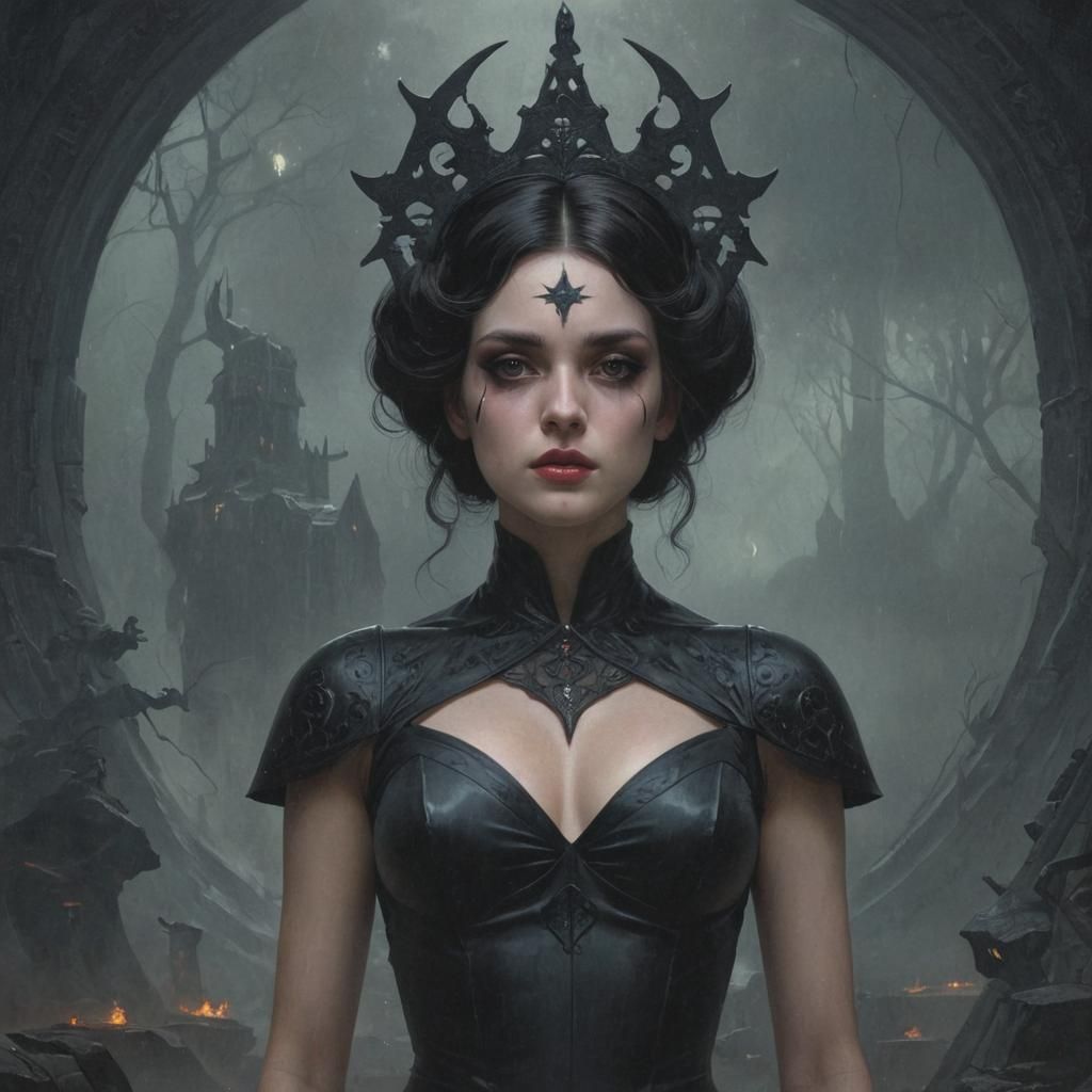 Gothic Figure in Grimdark Fantasy Style